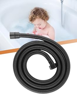 Extra Long Shower Hose, 59 Inches Stainless Steel Shower Hose for Shower Head, Flexible and No Tangles, Anti-Explosion Leakproof Metal Shower Hose for Bathroom Kitchen, With Brass Insert and Nut-Black