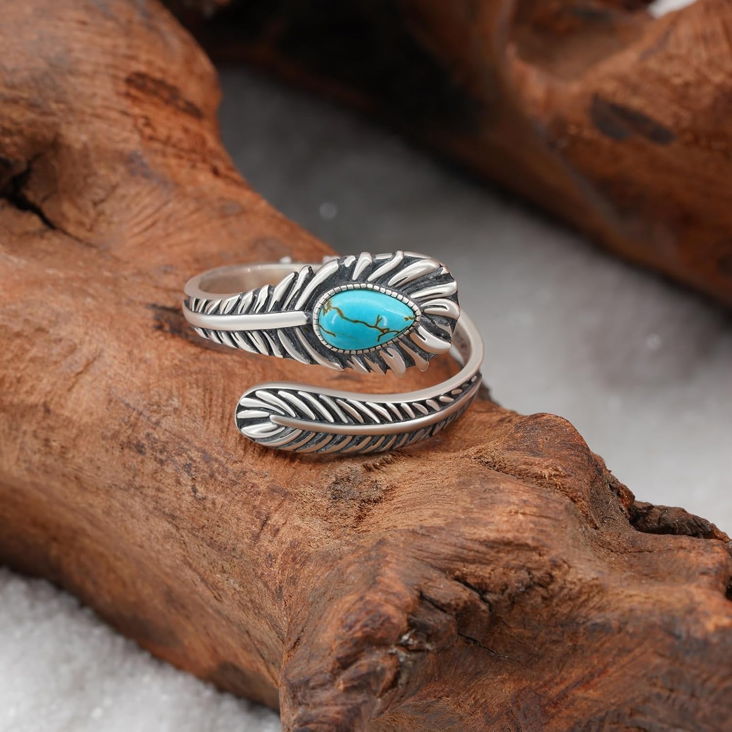Genuine Turquoise Thumb Rings for Women 925 Sterling Silver Turquoise Spoon Ring Vintage Western Nature Gemstone Turquoise Jewelry for Women - Image 2