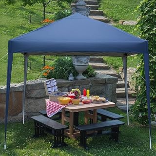 Bonnlo Pop Up Gazebo 2x2m, Easy One Person Setup Instant Outdoor Canopy, Folding Garden Gazebo Party Tent (Blue)