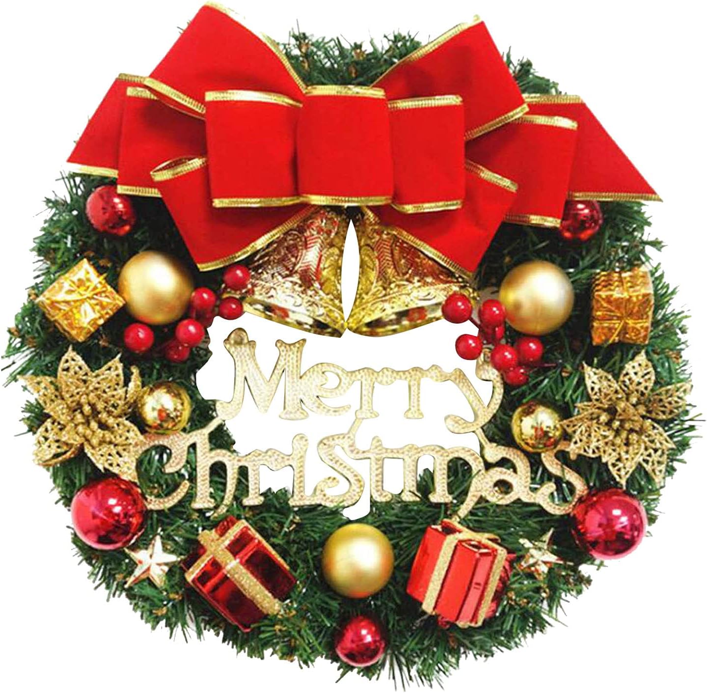 Christmas Wreaths for Front Door 40cm/16inch Door Wreaths Outdoor