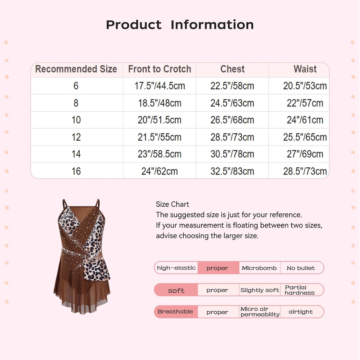 Kids Rhythmic Gymnastics Dress Figure Ice Skating Dress