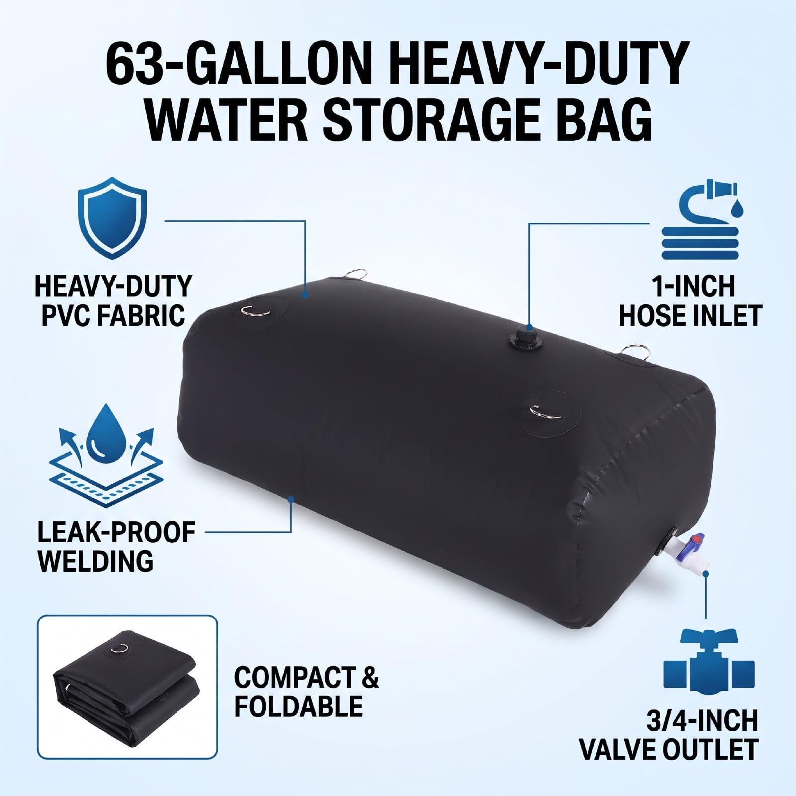 Serbatoio Acqua Pieghevole per Camper Truck,240L