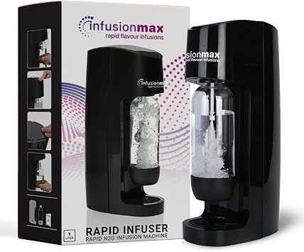 Rapid Infuser - Flavored Drink & Cocktail Maker for Beverages - Carbonator, Ideal for Homemade Drinks, Quick Flavor Extraction, Black