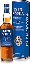Glen Scotia 12 Year Old Single Malt Whisky, 70cl (46% ABV) | Matured in First-Fill Bourbon Casks | Campbeltown Scotch Whisky with Tropical Fruit, Coastal Influence & Warming Spice