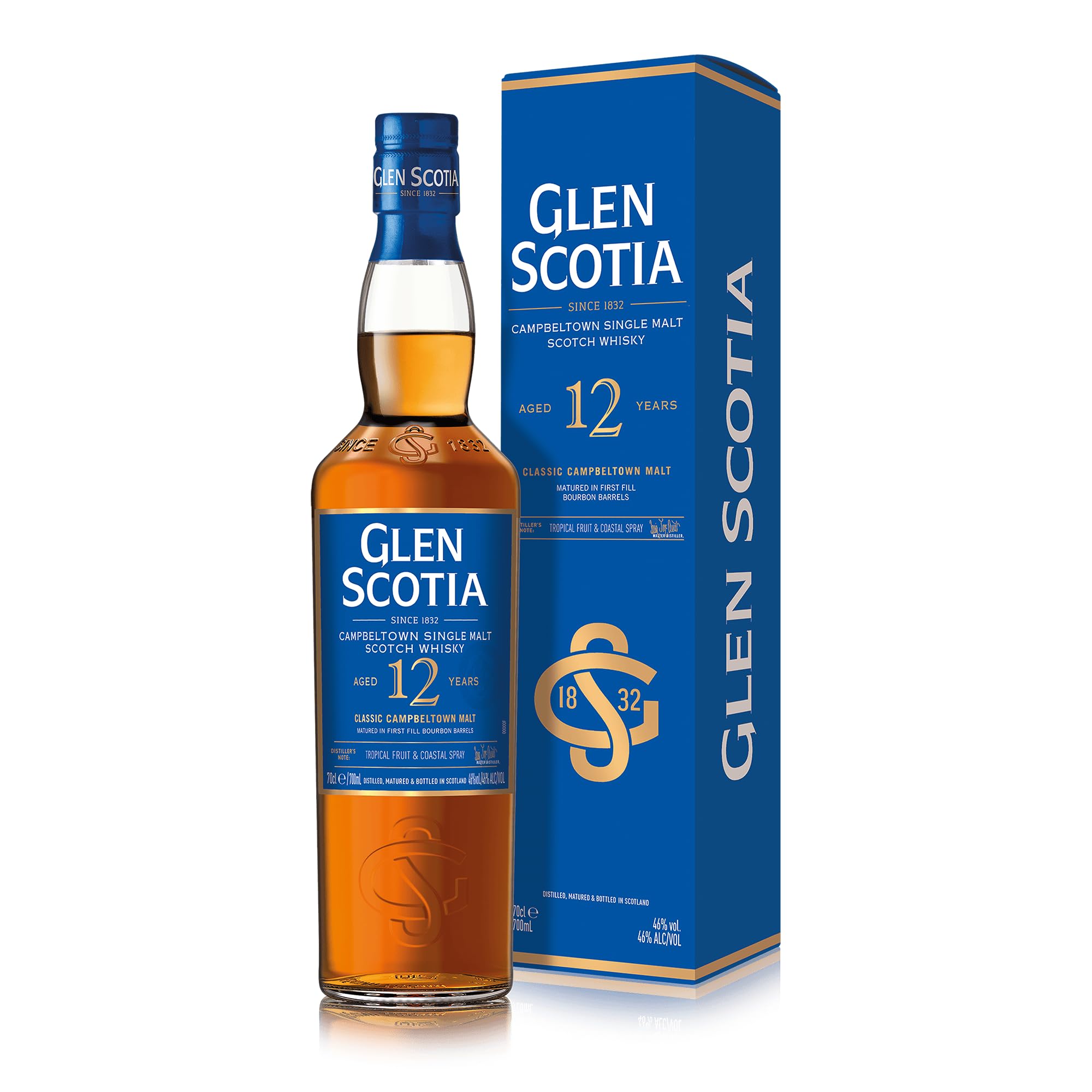 Glen Scotia 12 Jahre 1st Fill Bourbon Campbeltown Single Malt Scotch Whisky 46% vol. 0,7l
