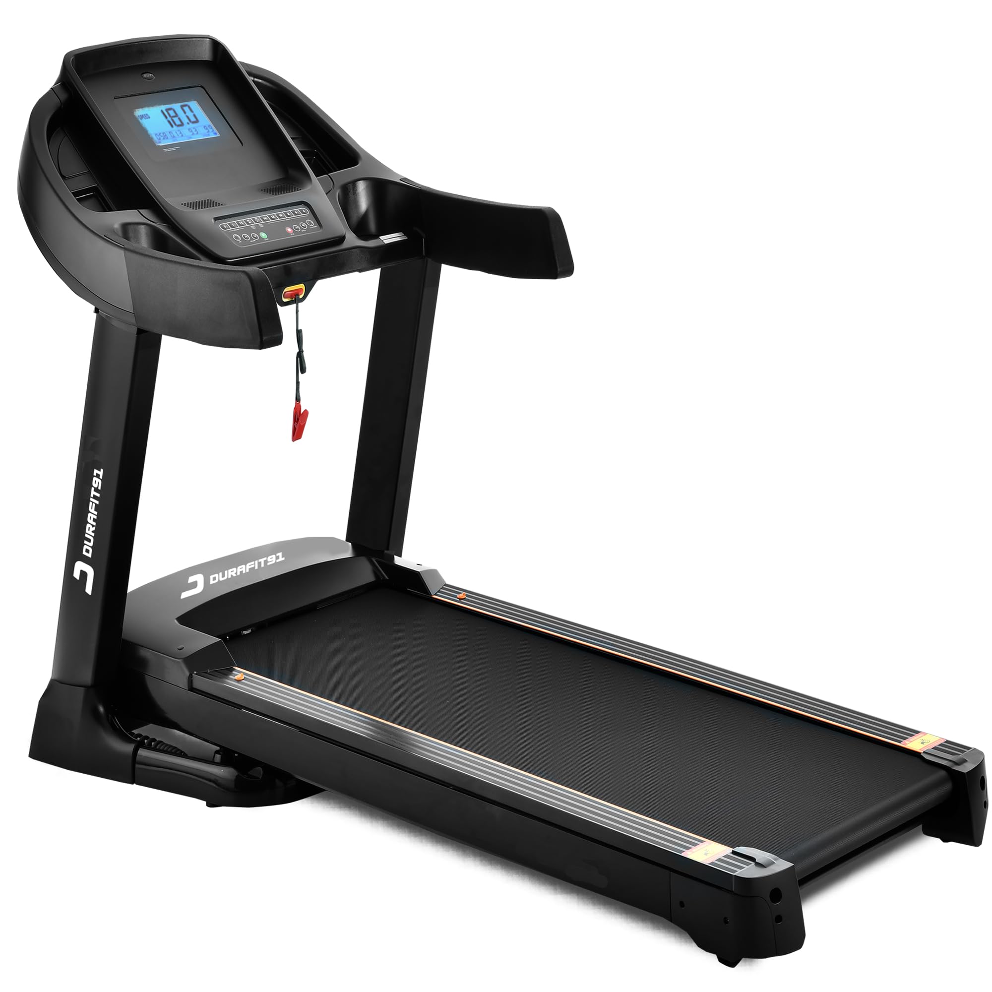 Durafit91™ Focus | 7HP Peak BLDC Motorized Treadmill | 18 Level Auto Incline | Home Cardio | Max Speed 18 Km/Hr | Max User Weight 150 Kg | Black