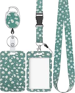 Porte-badge Coulissant Avec Cordon - Motif Tigre Blanc - Dimensions 10.2x6.3 Cm - Pour Carte D'identité, Badge Professionnel - Pour Infirmière, Employé, Sécurité
