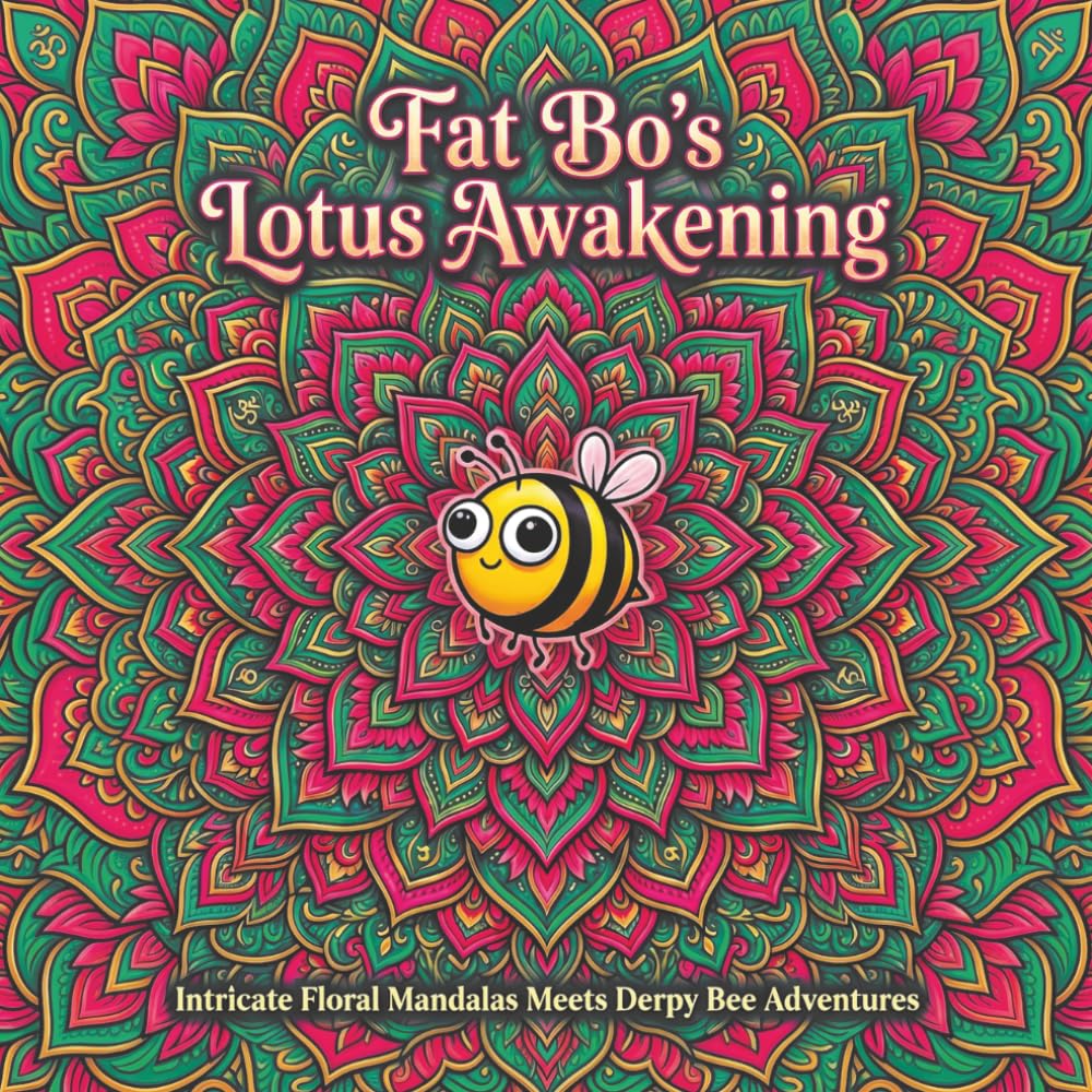 Fat Bo's Lotus Awakening: Intricate Floral Mandalas Meets Derpy Bee Adventures