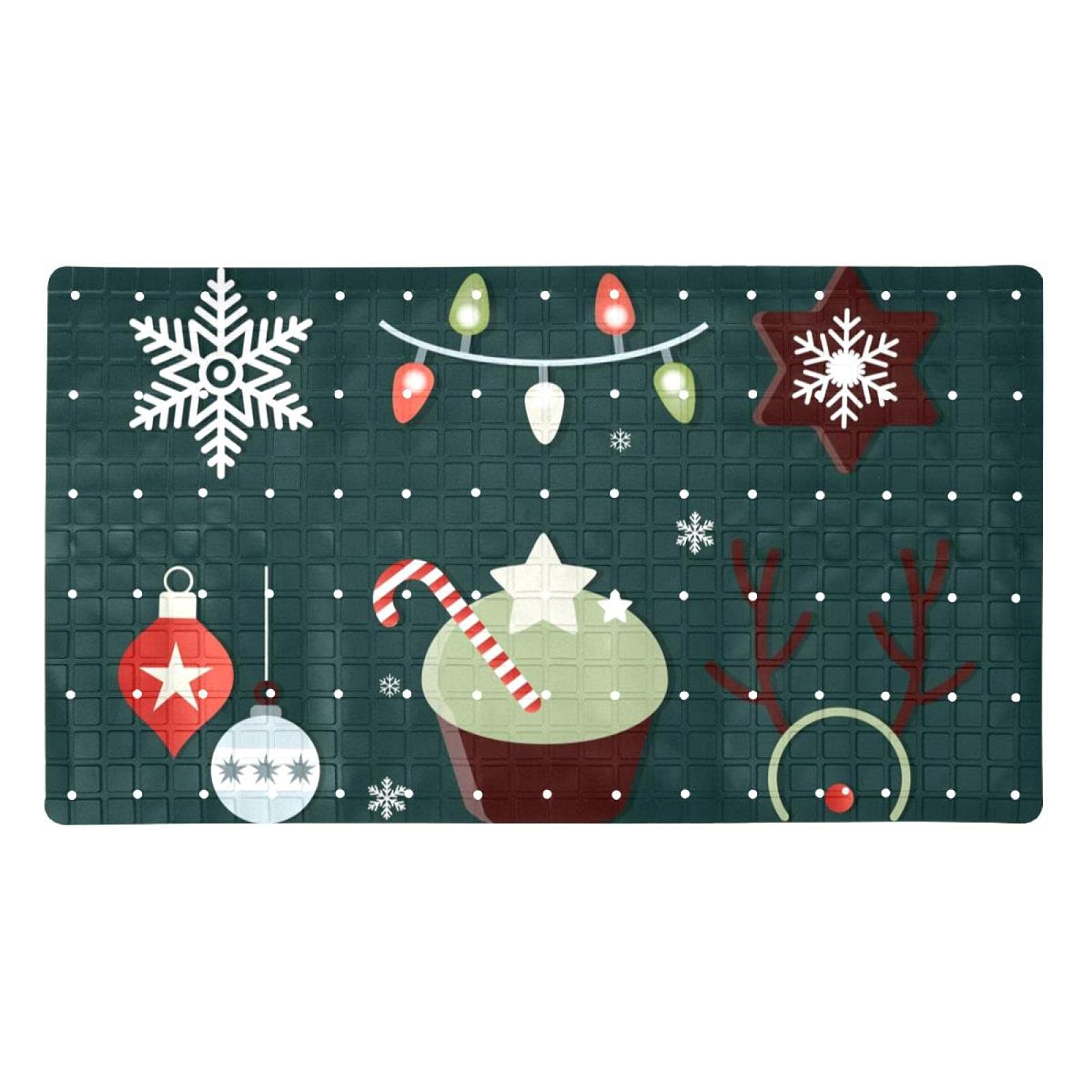 Alfombrilla de baño de 71 x 40 cm que no se mueve con 120 ventosas de Navidad