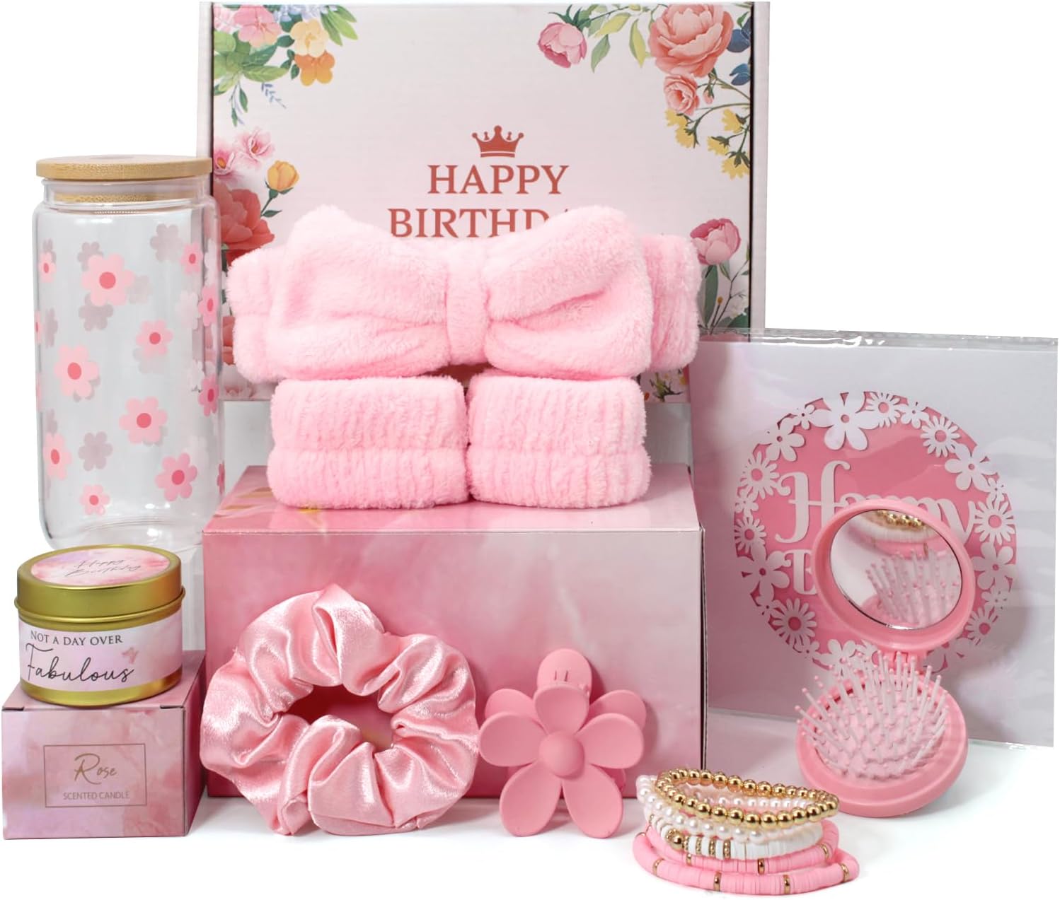 Birthday Gifts for Teen Girls &Women– Preppy Pink Gift Basket, 12–14 Cute & Trendy Gifts Ideas for Teenage Girls, Girly Gift Set for Her,Daughter, Sister, Best Friend or Niece