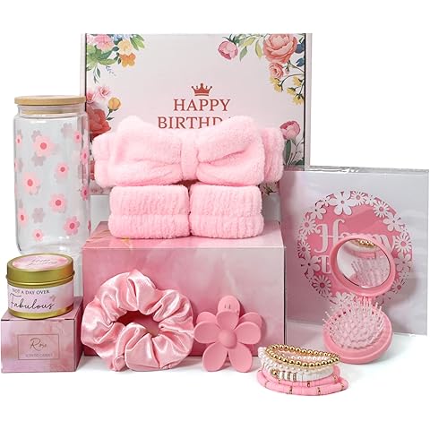 GooBird Birthday Gifts Box For Girls & Women – Cute Aesthetic Pink Gifts For Teen Girls Trendy Stuff, Girly Gift Box for Her, Preppy Gift Set for Sister, Best Friend, Daughter or Niece