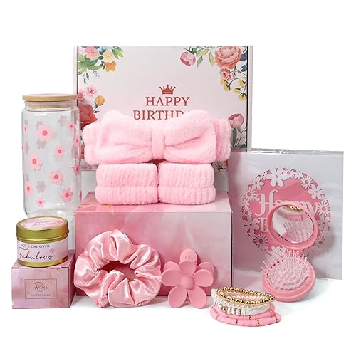 Birthday Gifts for Teen Girls &Women– Preppy Pink Gift Basket,