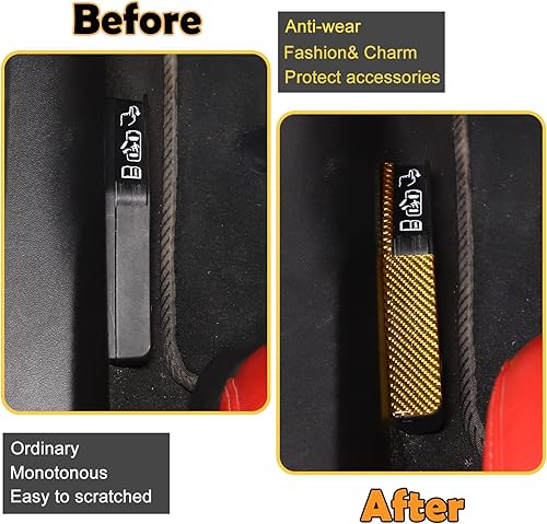 Miniatura 2 de Adhesivo para interruptor de bloqueo de puerta de emergencia de automóvil de fibra de carbono real suave 3D compatible con Corvette C8 Stingray Z06