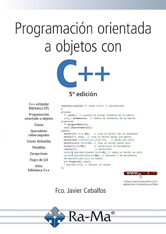 Programación orientada a objetos con C++, 5ª edición.