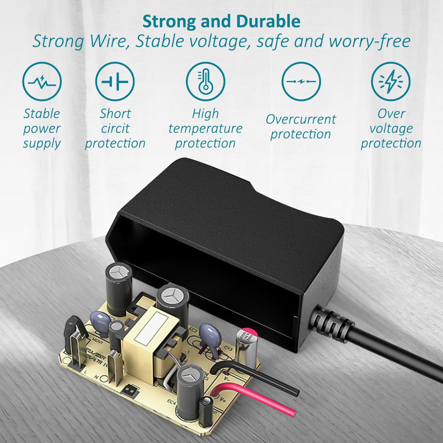 Adattatore di alimentazione CA 5 V 2 A con connettore da 3,5 mm x 1,35 mm, adattatore di alimentazione per tablet, router wireless, interruttori, hub USB, Android TV Box, telecamere di sicurezza IP
