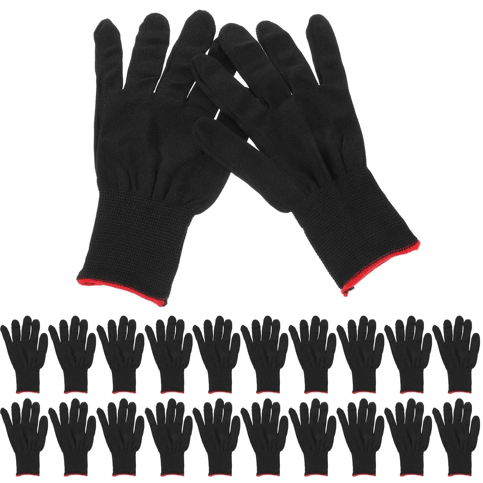 12 paia di guanti antistatici in poliestere, protettivi, da lavoro, in maglia, taglia XL, for uso industriale, sicuri e confortevoli.