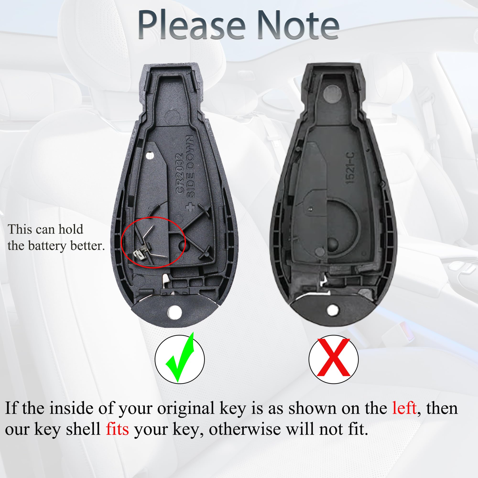 HERKIOCIO Replacement Key Fob Shell Case – Compatible With Jeep, Chrysler, Dodge, Ram – 4 Button Shell (No Electronics Inside)