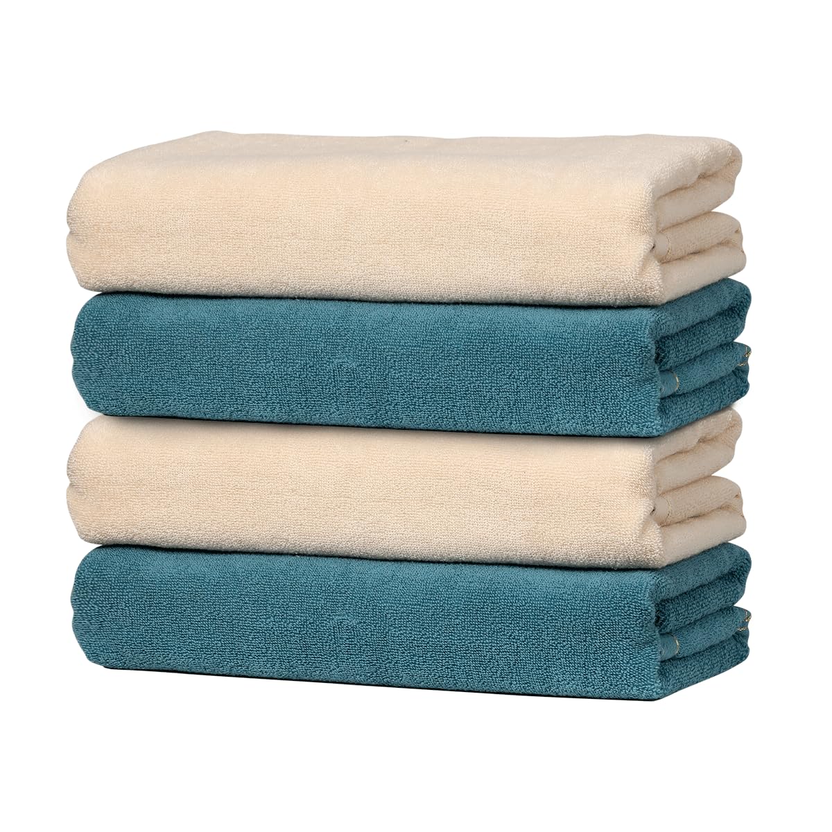 Set di 4 asciugamani da bagno di alta qualità, 100% cotone, leggeri e morbidi, 68 x 137 cm (multicolore-4)