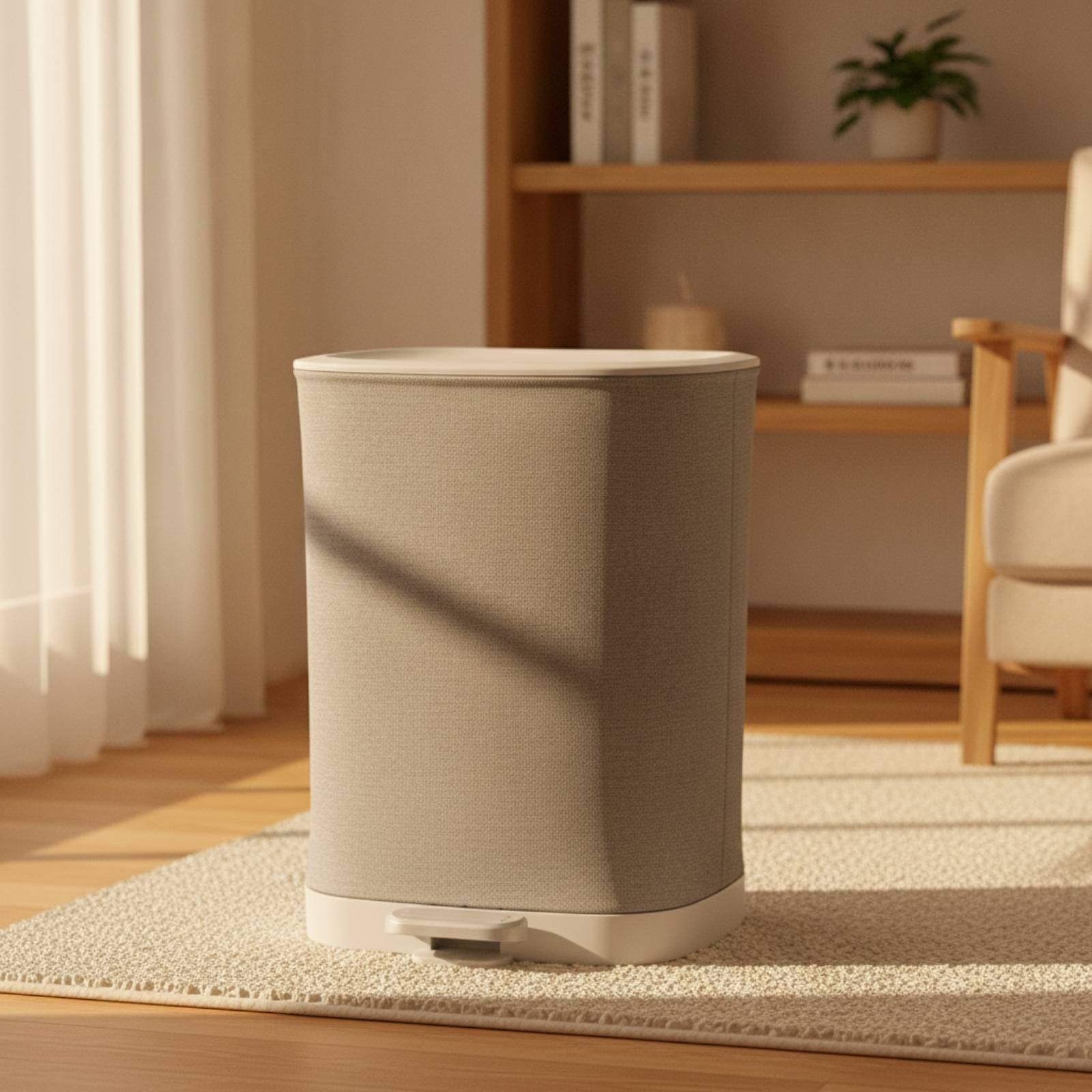 Baoblaze Portabiancheria in Tessuto con Coperchio, 10L, Cestino Per Biancheria A Pedale Pieghevole, Modello 70496A, Stile Moderno E Minimalista