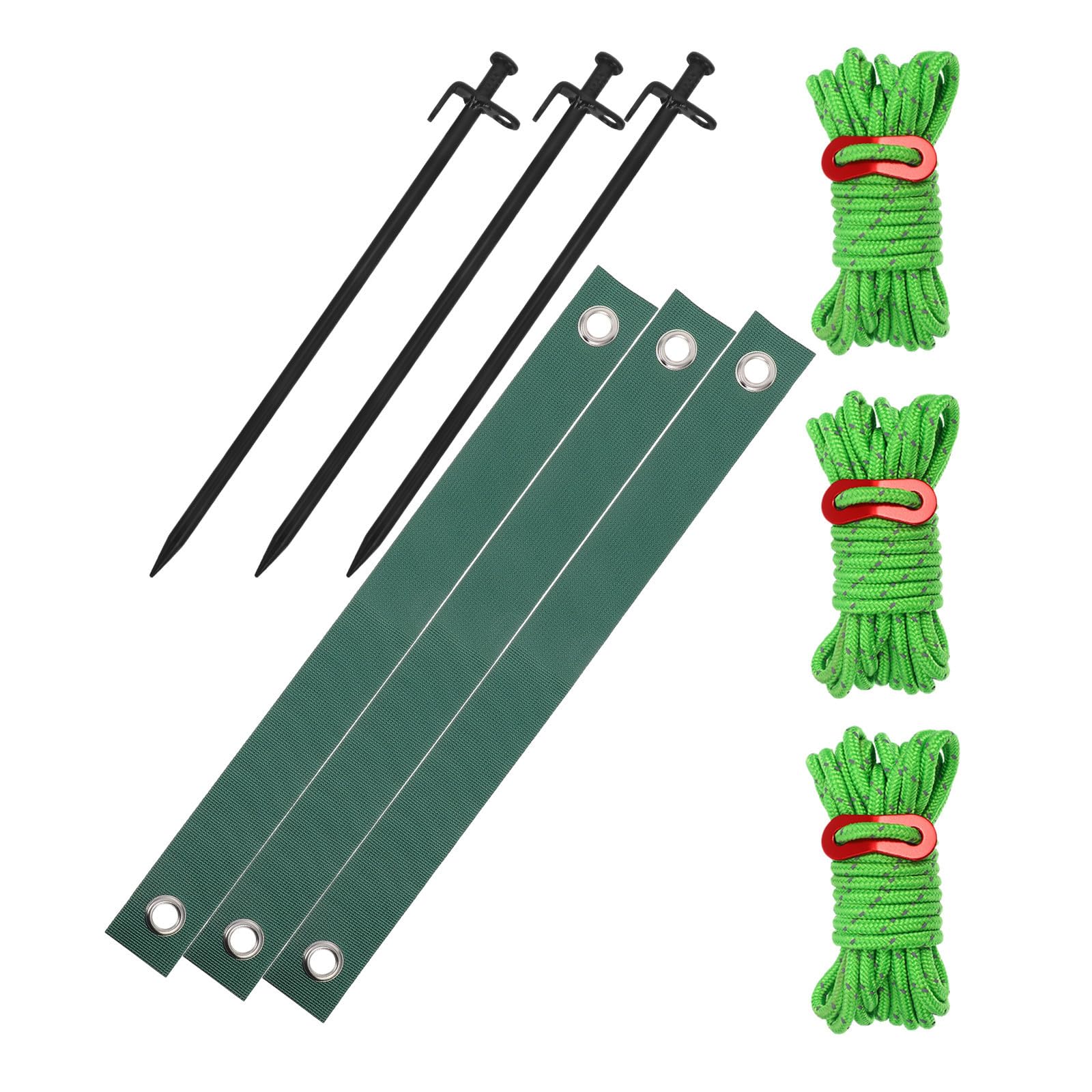 Kit de correas y estacas para árboles con soporte de hierro para jardín