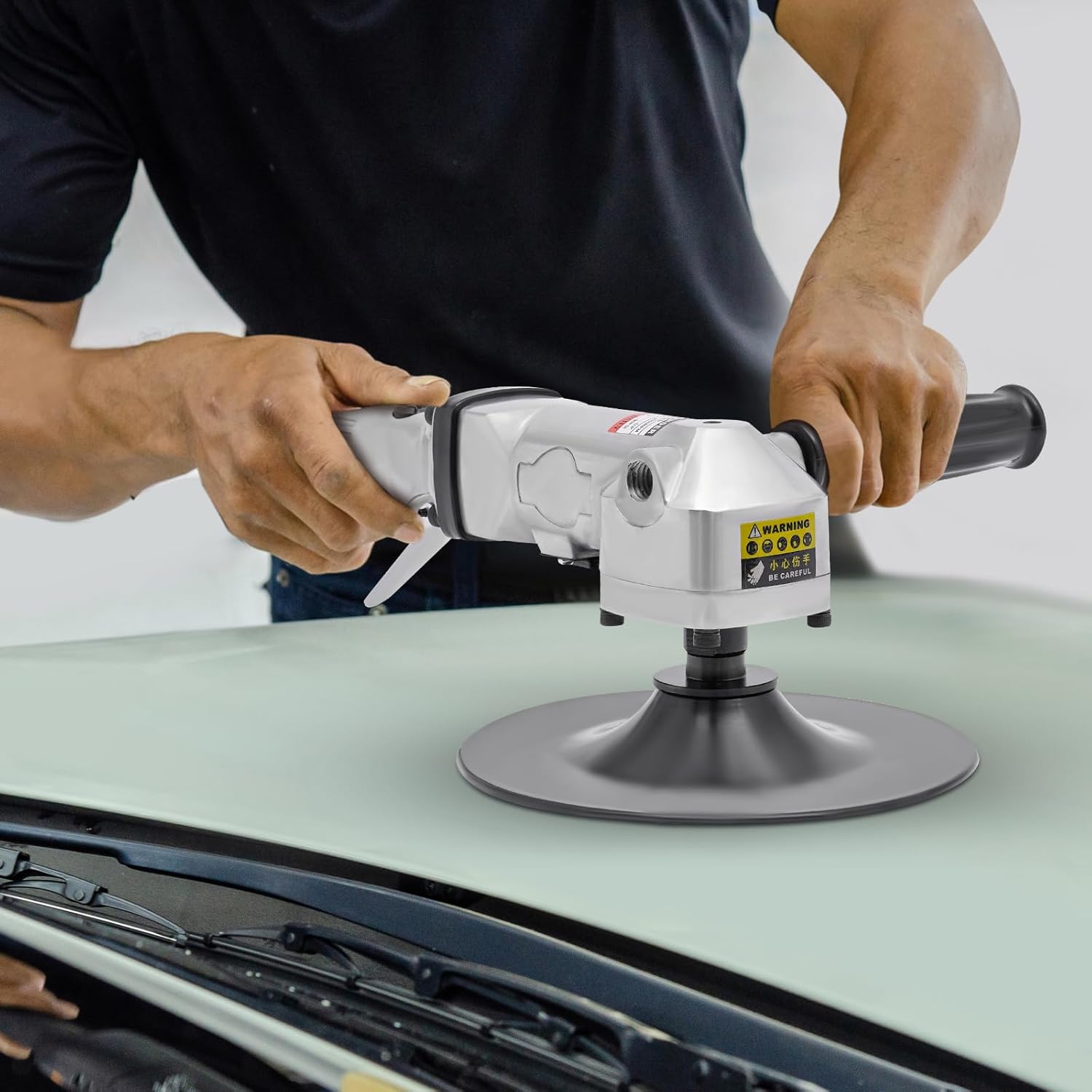 7-inch Air Angle Sander, Pneumatic Angle Sander Polishing Machine, Air Angle Floor Stones Grinder, Adjustable Speed Up to 4500RPM, High Speed Air Powered Polisher