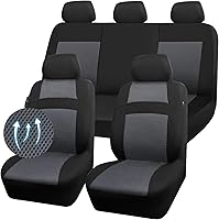 Vista 9 de CAR PASS Juego de fundas de asiento completas, Funda de asiento de malla de aire 3D con esponja compuesta de 5 mm en el interior, compatible