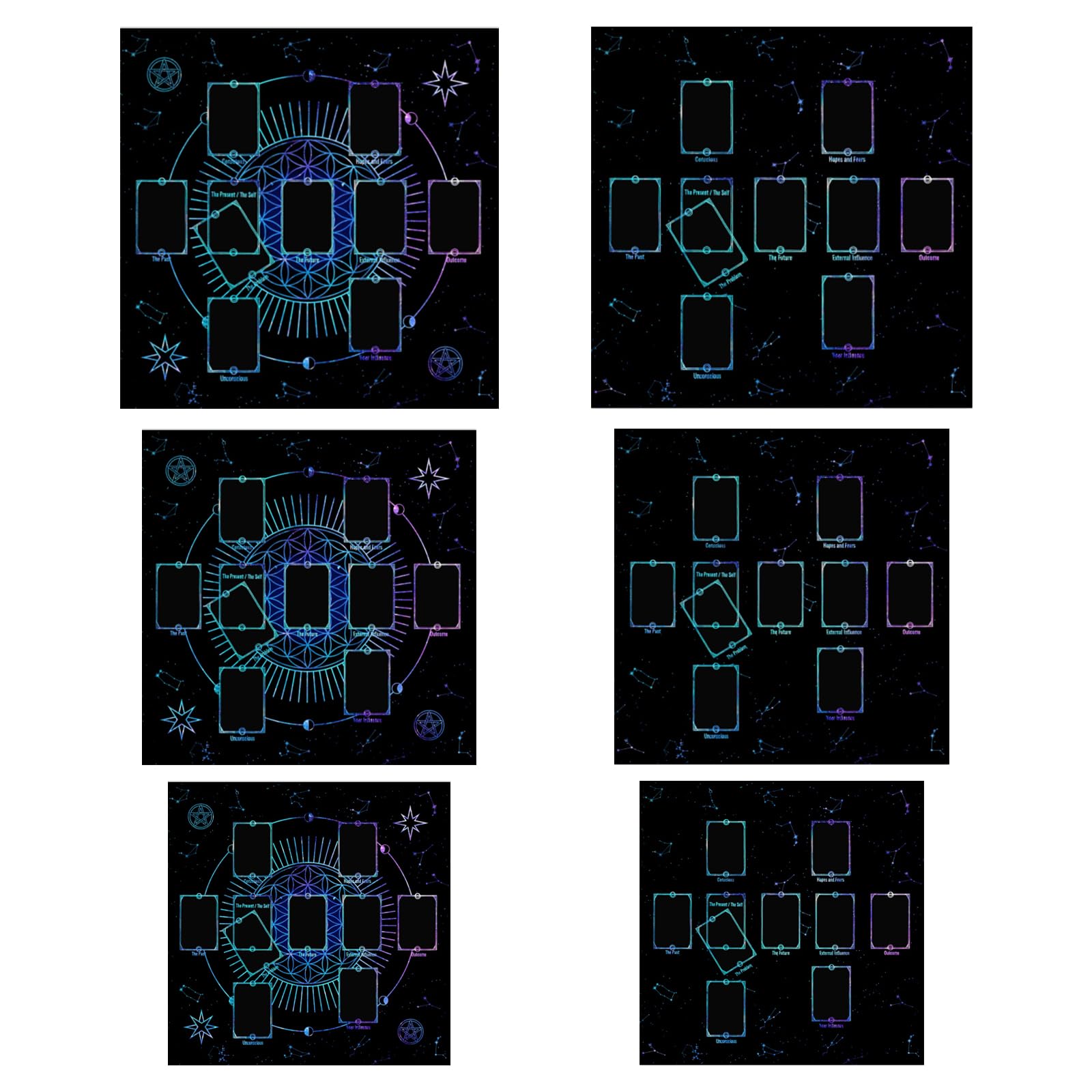 GKYQVE 3 tailles au choix Tarots Table Autel Tissu Mystérieux Tapis de Jeu de Société Pendules Divinations Nappe de Jeu de Société Pad