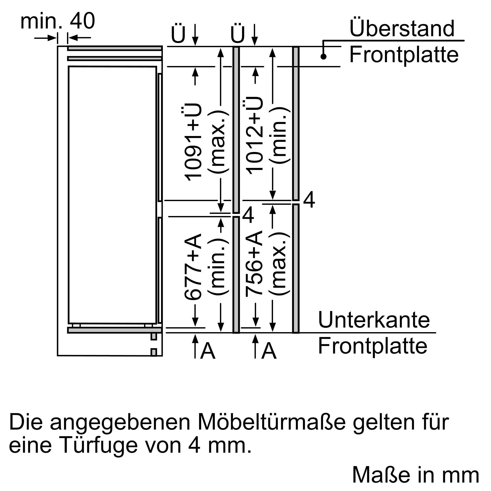 Bosch - KIV86VSE0 - Seria 4 - Wbudowana lodówka i zamrażarka - 177,5 x 56 cm - Lodówka 184 l i zamrażarka 85 l - Zawias wsuwany - LowFrost - Wyprodukowano w Niemczech