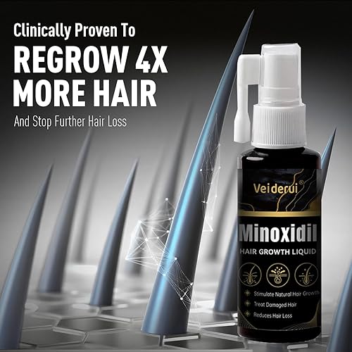 Miniatura 2 de Minoxidil Crecimiento del cabello con biotina 5% minoxidil para hombres y mujeres - Tratamiento de crecimiento del cabello soporta barba y cabello