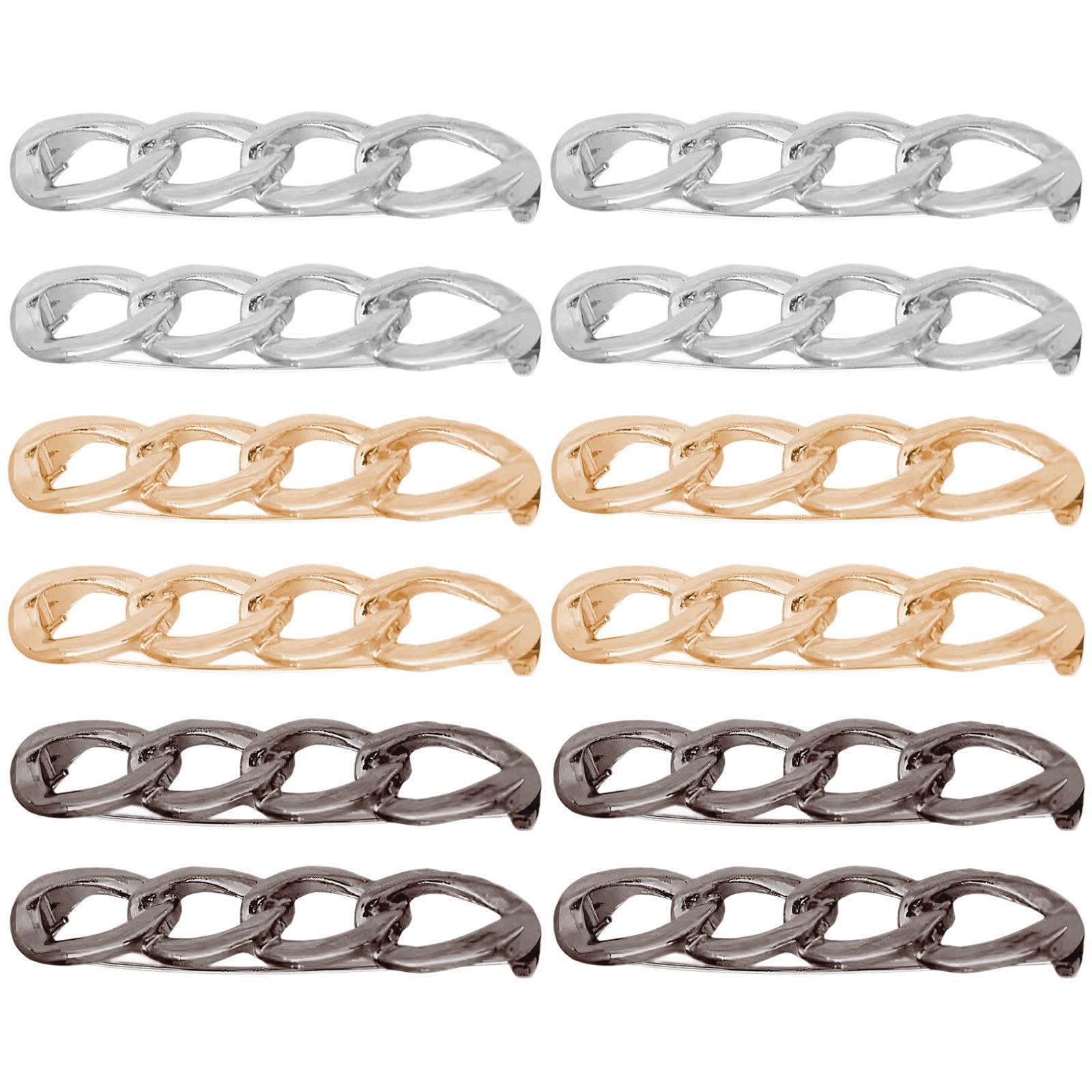 Eowvisn Silver 12 Pieces Of Waist Adjustment Clips, Multifunctional Clothing Fixing Buckles, All-Match And Practical Styles, Clothing Tightening Accessories, Suitable For Jeans And Skirts.