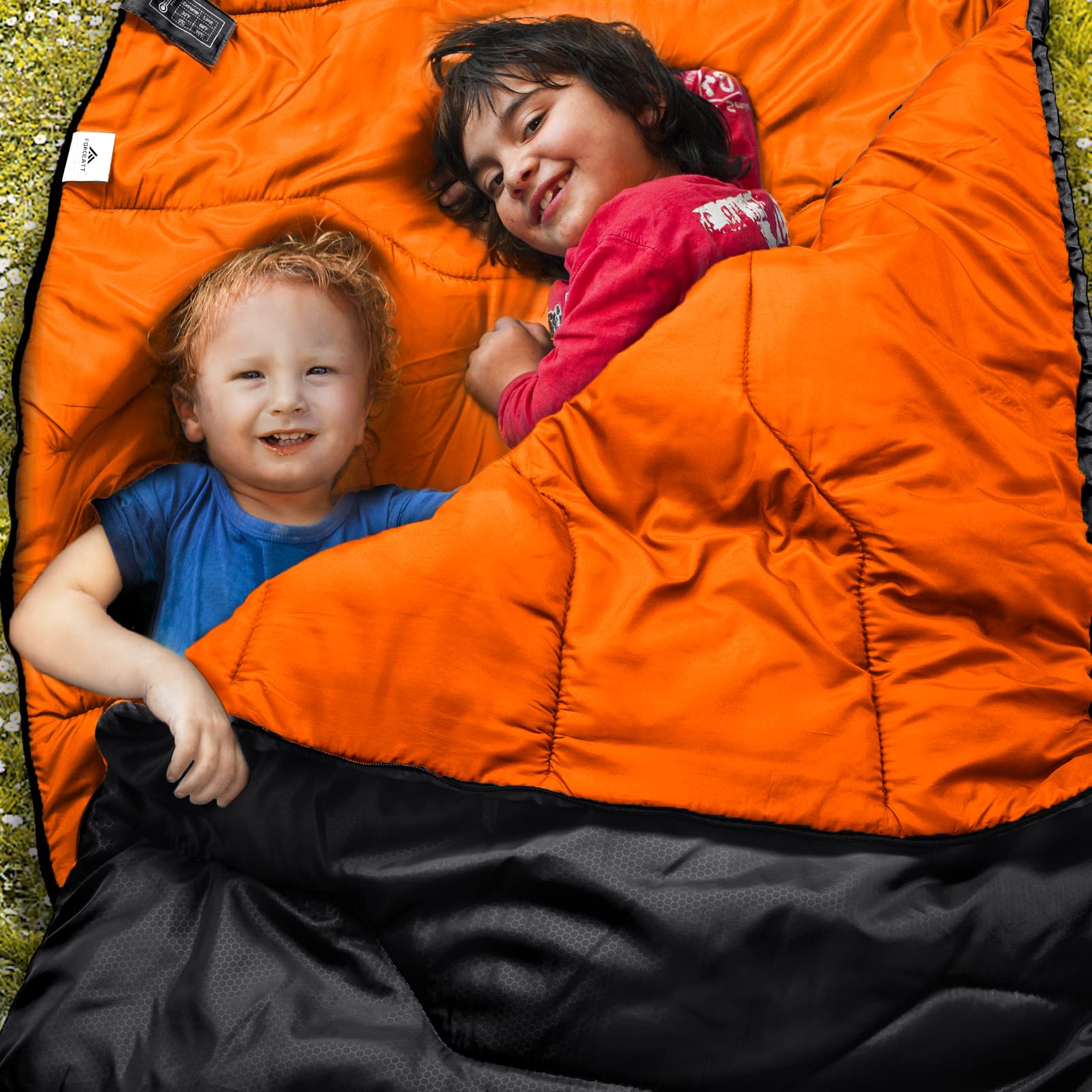Forceatt Saco de Dormir-5°C/10°C Rectangular para Acampar, para 3-4 Estaciones, con Bolsa de compresión y Capucha para Viajes, Camping, Senderismo -5°C-15°C