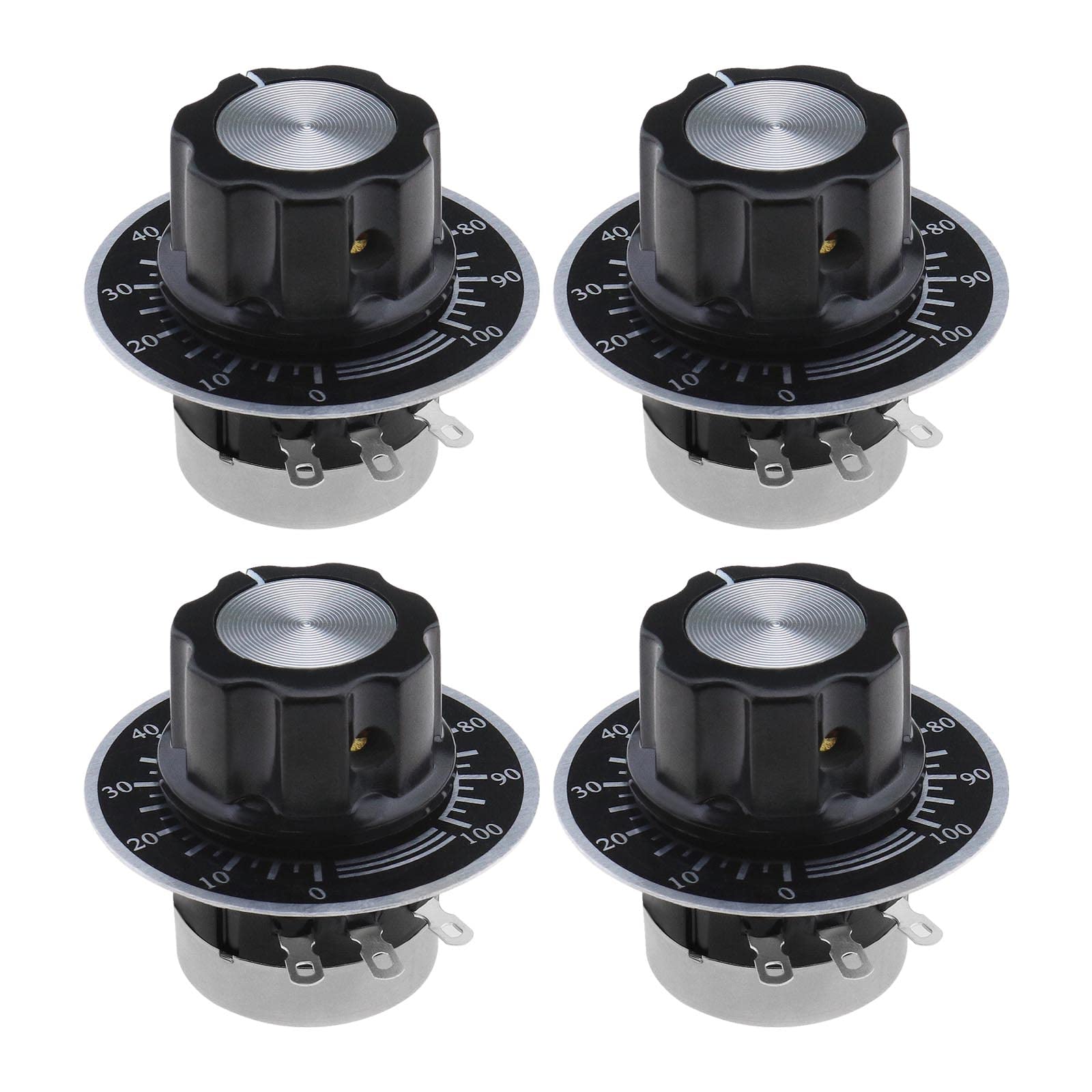 4 Set di potenziometro a film di carbonio RV24YN20S B103 10K ohm Singolo giro per Inverter Regolazione della velocità del motore Controllo della velocità con manopole