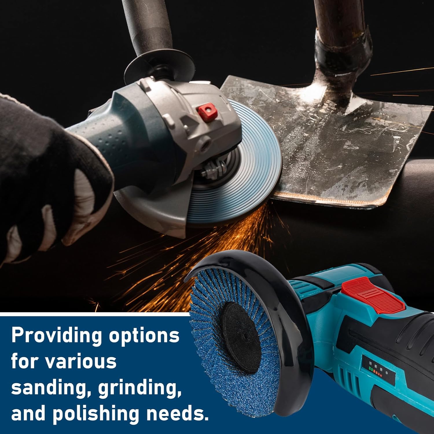 50 Pcs 3 Inch Flap Discs 60 Grit T27 Flap Sanding Disc High Density Zirconia Grinding Wheels Roll Lock Sanding Disc for Metal Wood Stainless Steel Finishing and Angle Grinder Rust Removal