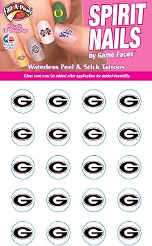 Georgia Waterless Peel & Stick Temporary Fingernail Tattoos 20 Fingernail Tattoos