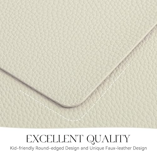 Miniatura 6 de MOSAYT Juego de 6 manteles individuales de vinilo, resistentes al calor, 100% impermeables, lavables y lavables, de piel sintética, reversibles,