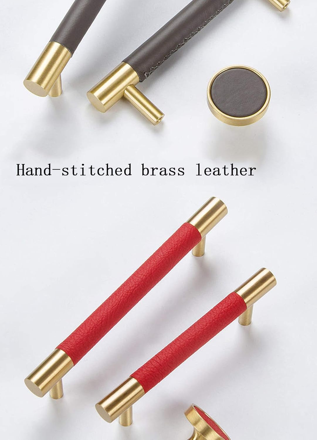 Panduo Chest of Drawers Brushed Brass Kitchen Cabinet Knobs Pulls and Handles Nordic Simple Sheepskin Cabinet Cupboard Door Pull Handles Drawer Knobs (Color : C, Size : Hole Distance 128mm)