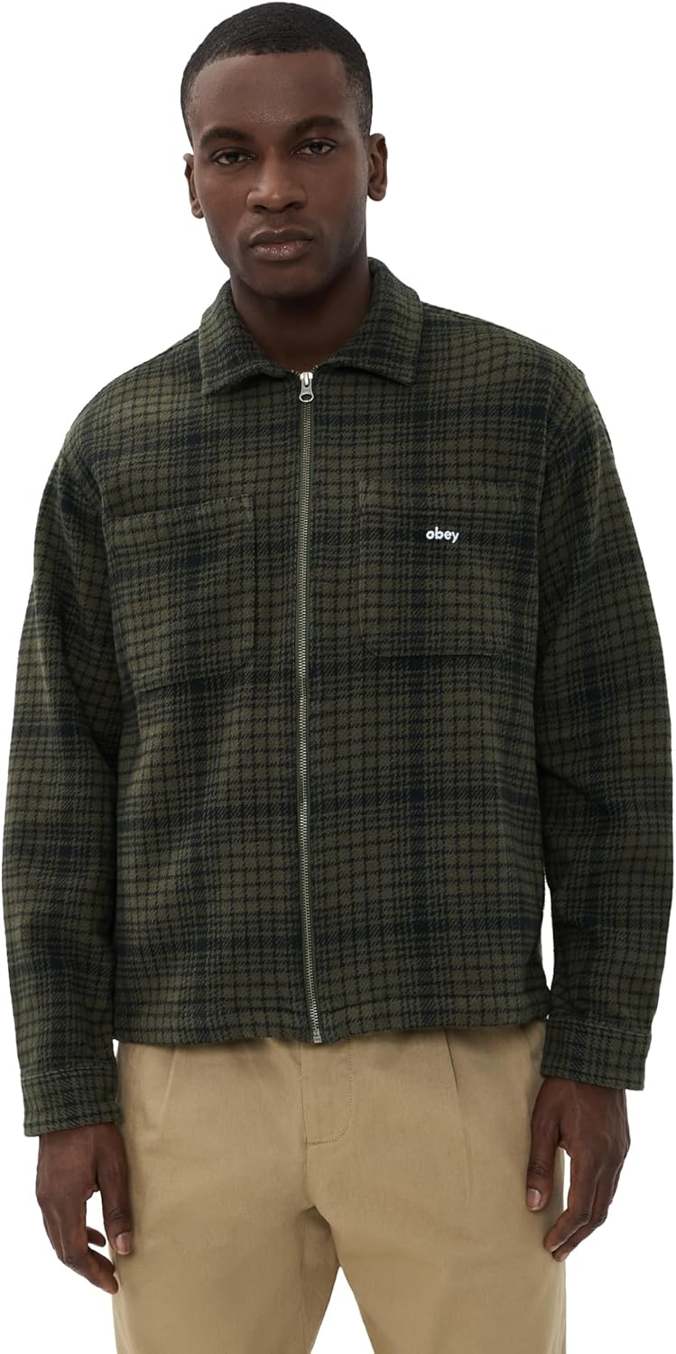 OBEY Men's Parker Zip Shirt Jacket