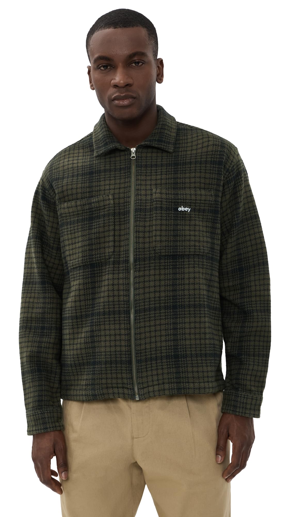 OBEY Men's Parker Zip Shirt Jacket