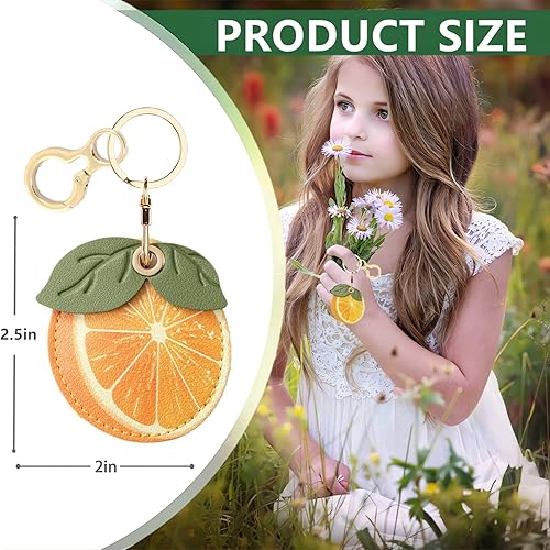 Miniatura 2 de Funda de cuero para llavero compatible con AirTag, bonita cubierta de AirTag con llavero, funda de rastreador GPS para llaves