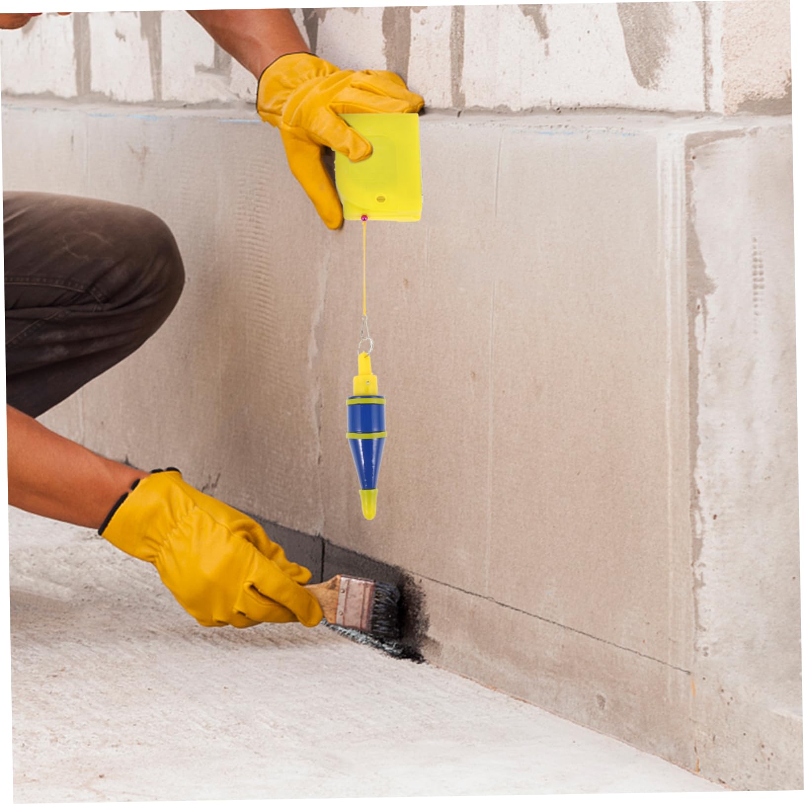 Línea de Plomada 5m para Alineación Vertical en Construcción y Madera | Plástico E Hierro, Uso Profesional, Colgante Incluido, Portátil y Resistente para Nivelación Precisa