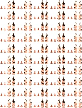 Rose Gold Pointed Metal Electroplating Burr Clear Thread DIY Brass Spikes Studs, Punk Cone Spikes Studs Rock Rivets, 100 Set for Clothing Shoes Decoration 9x25mm