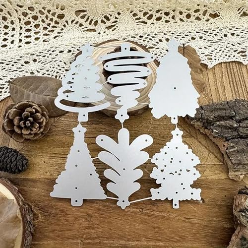 Metall-Stanzformen mit Aufschrift Merry Christmas Trees Stars für Grußkarten, Weihnachtsbaum, Blume, Blatt, Stanzschablonen, DIY, Scrapbooking, dekorative Prägung, Papier, Scrapbooking,