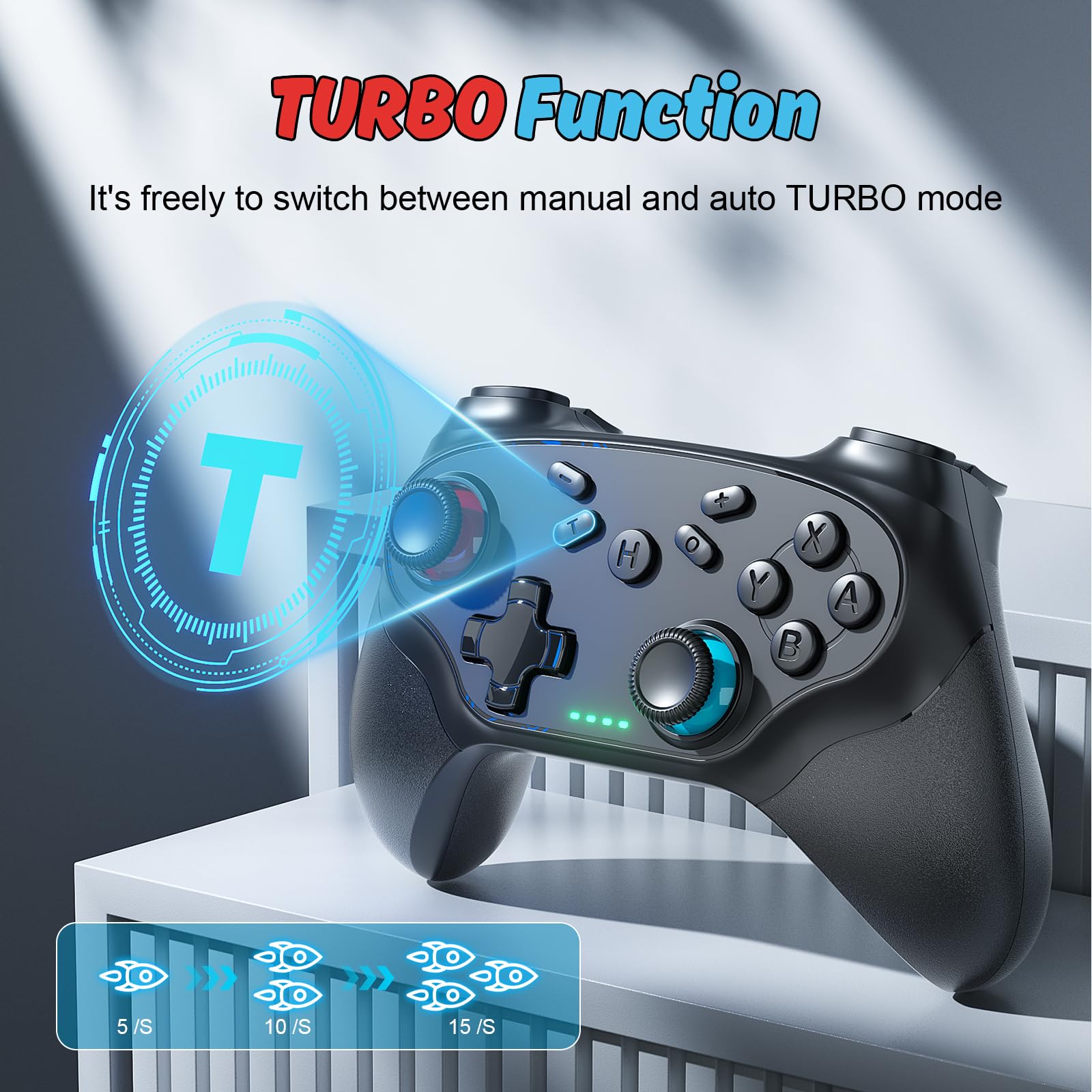 GGiking 2 Stück Wireless Controller für Nintendo Switch 2/Switch/Lite/OLED/PC, mit Wake-up, Turbo, 6-Axis Motion, Dual Vibration, Screenshot