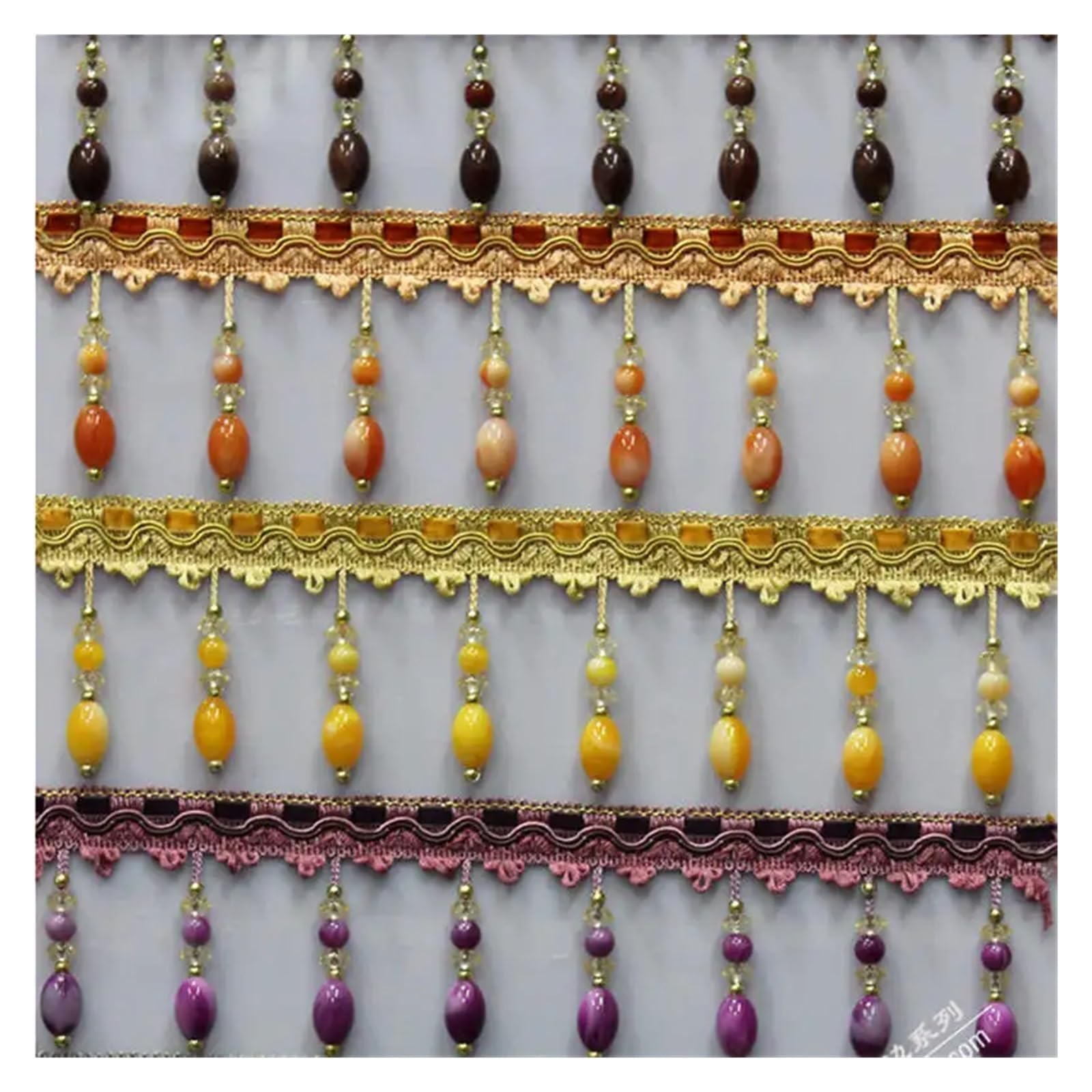 Frange ornée de perles Rideau en dentelle perlée acrylique 1M/2M, franges de couture, garniture ruban rembourrage, perle décoration DIY Couture