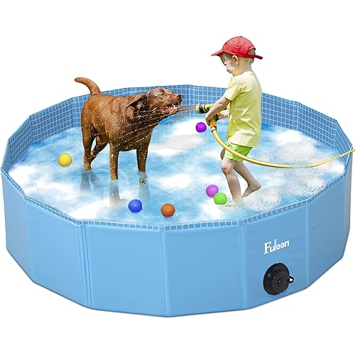 Fuloon PVC Pet Swimming Pool Portable Foldable Pool Dogs Cats Bathing