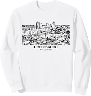 Greensboro NC - Ink Cityscape Illustration Sweatshirt
