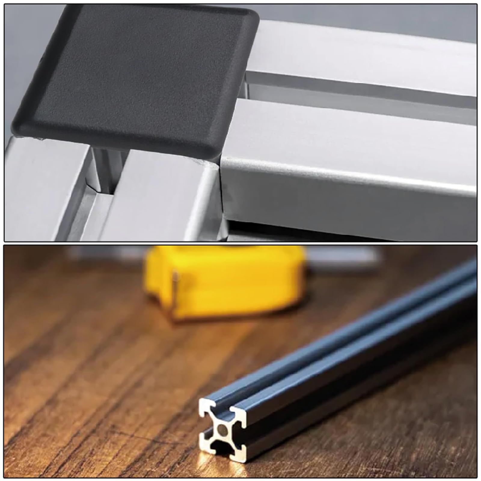 50 Tapas De Extremo De Aluminio 40x40mm, Tapas De Perfil De Aluminio 40x40 Mm, Tapa Perfil Aluminio 40x40, para Perfil Construcción De Aluminio,Tapa Protectora De Perfil(40mmx40mm).