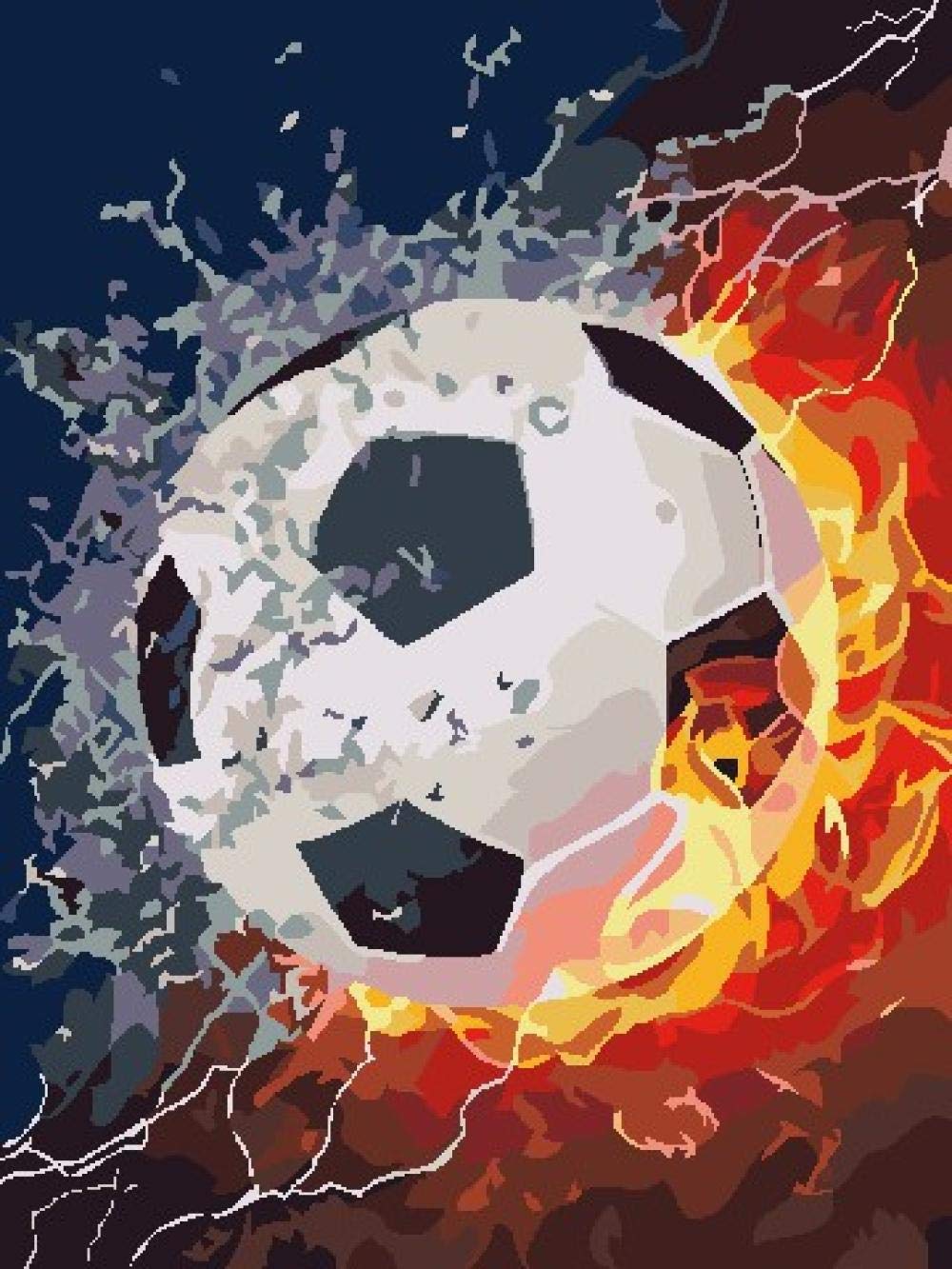 Mini Peinture par Numéros 20x20cm avec cadre Affiche sportive Football – Figured'Art