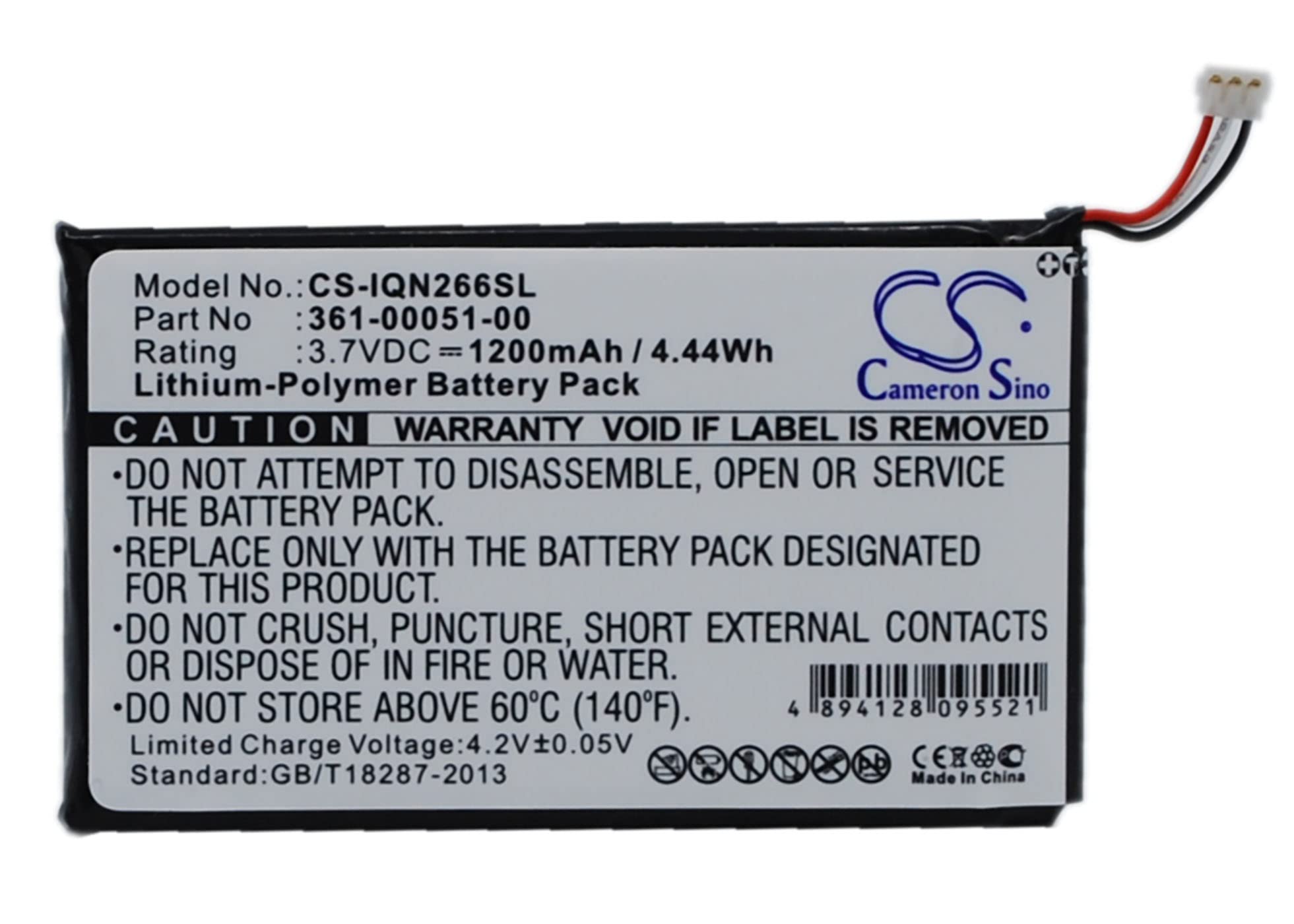 Cameron Sino Battery for Garmin Nuvi 2460LMT, Nuvi 2595LM, Nuvi 2595LMT, Nuvi 2660LMT, Nuvi 2669LMT PN:Garmin 361-00051-00, 361-00051-01, 361-00051-02 1200mAh