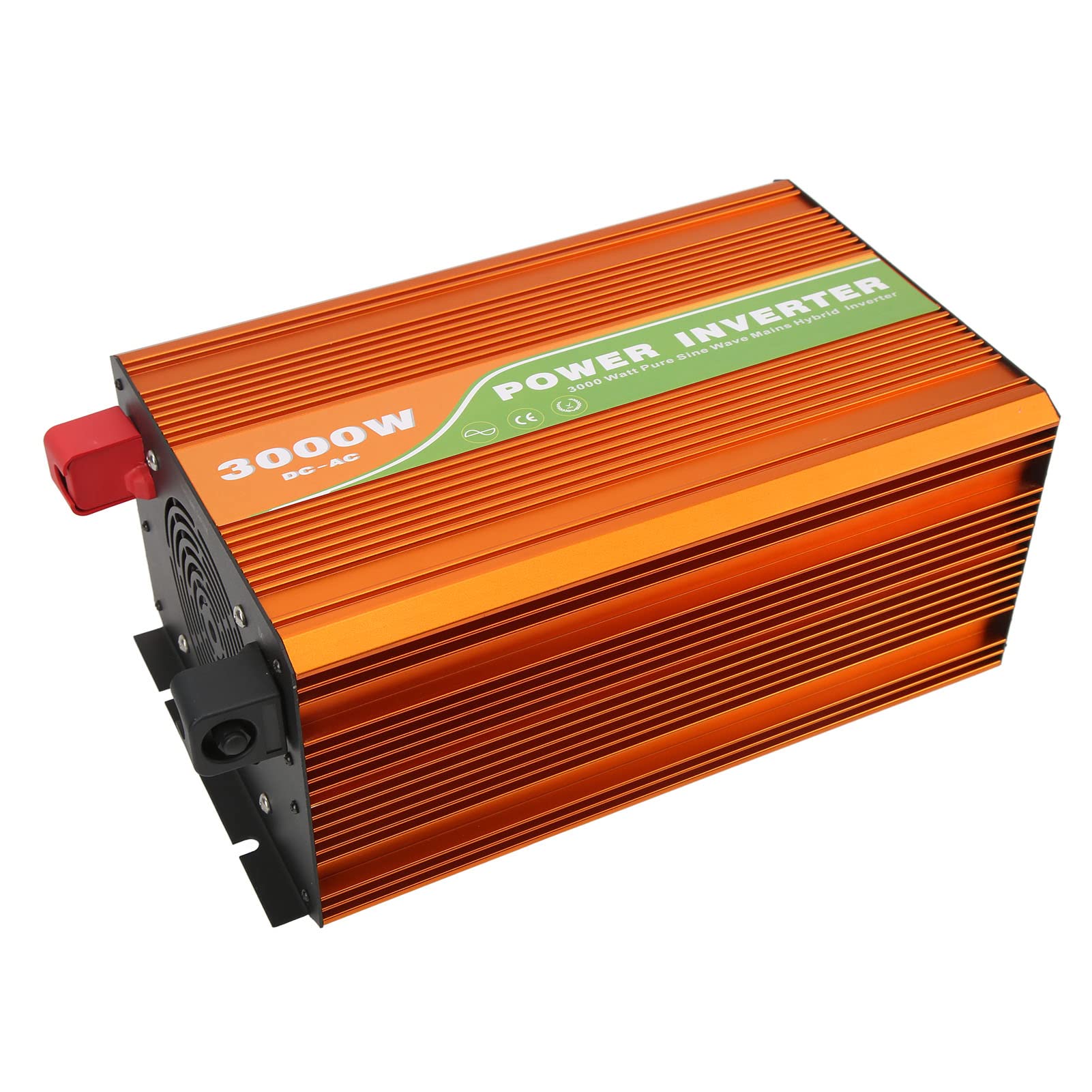 Changor Inverter di Potenza a Onda Sinusoidale Pura da 3000 W Design Compatto Uscita Ad Alta Efficienza per Barche e Pannelli Solari Lega di Alluminio (CC 12 V)